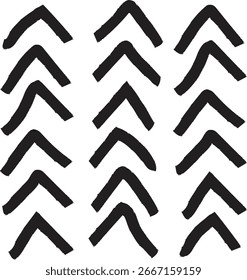 Líneas de galón diagonales dispuestas en un patrón repetitivo con un aspecto dibujado a mano. Los trazos angulados crean un efecto visual rítmico y dinámico. Ilustración vectorial de dibujos animados.