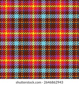 Diagonal Colorful Plaid Seamless Pattern with Retro Style
