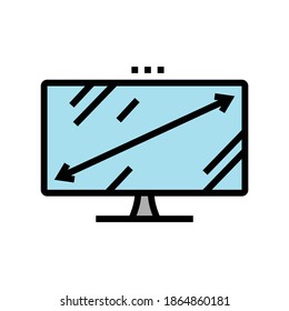 diagonal computer monitor color icon vector. diagonal computer monitor sign. isolated symbol illustration