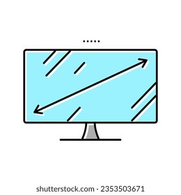 diagonal computer monitor color icon vector. diagonal computer monitor sign. isolated symbol illustration