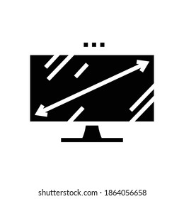 diagonal computer monitor glyph icon vector. diagonal computer monitor sign. isolated contour symbol black illustration