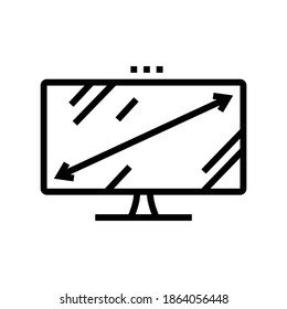 diagonal computer monitor line icon vector. diagonal computer monitor sign. isolated contour symbol black illustration