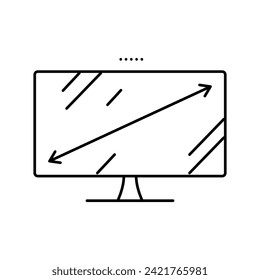 diagonal computer monitor line icon vector. diagonal computer monitor sign. isolated contour symbol black illustration