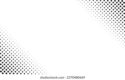 Diagonal Corner Halftone Dots Vector Pattern with Transparent Background