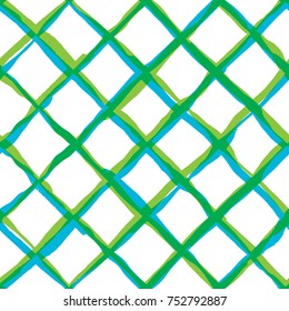 Diagonal cross brush strokes seamless pattern, rough lines repeat background