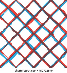 Diagonal cross brush strokes seamless pattern, rough lines repeat background