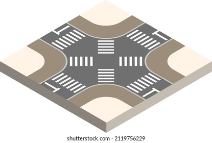 Ilustración vectorial aislada de cruce diagonal.