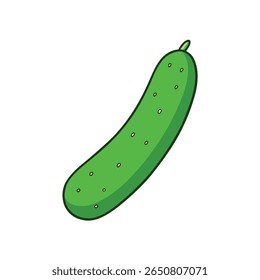 Diagonal cucumber slice fresh green veggie illustration Vector illustration