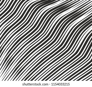 diagonal curved lines pattern halftone monochrome black and white wavy stripes vector background geometric texture