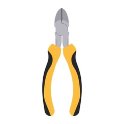 Diagonal Cutting Pliers Tool for Home Repairs, Flat Vector Illustration Design