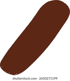 Diagonal dark brown brush stroke on white background	