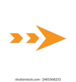 diagonal dash up right orange arrow icon. orange right sharp arrow icon. Isolated on white background. Vector illustration. Eps file 137.