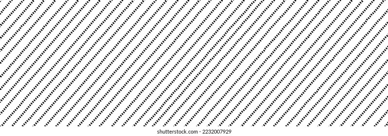 Diagonal dashed lines pattern on white background. Dotted lines pattern for backdrop and wallpaper template. Simple realistic broken lines with repeat stripes texture. Geometric background, vector