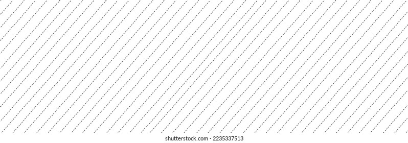 Diagonal dashed lines pattern on white background. Straight lines pattern for backdrop and wallpaper template. Simple realistic broken lines with repeat stripes texture. Geometric background, vector
