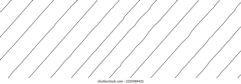 Diagonal dashed lines pattern on white background. Straight lines pattern for backdrop and wallpaper template. Simple realistic broken lines with repeat stripes texture. Geometric background, vector