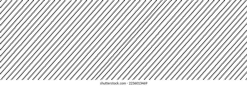 Diagonal dashed lines pattern on white background. Dotted lines pattern for backdrop and wallpaper template. Simple realistic broken lines with repeat stripes texture. Geometric background, vector