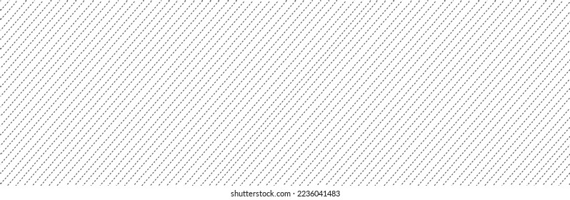 Diagonal dashed lines pattern on white background. Straight lines pattern for backdrop and wallpaper template. Simple realistic broken lines with repeat stripes texture. Geometric background, vector