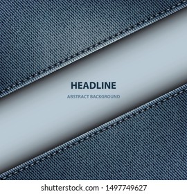 Diagonal denim stripe background with paper area.
