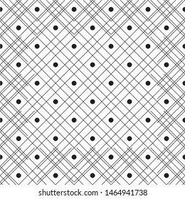 Diagonal double line pattern vector. Design stripe and round black on white background. Design print for illustration, texture, wallpaper, background. Set 1