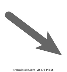 Seta diagonal para baixo apontando para baixo à direita