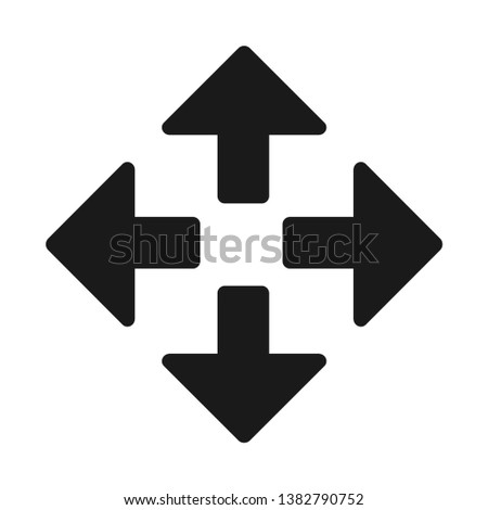 Diagonal enlarge black arrow icon