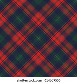 Diagonal fabric texture plaid seamless pattern. Vector illustration.