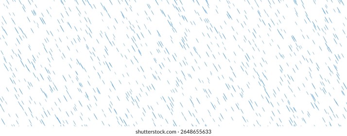 Diagonal falling rain seamless pattern. Pouring rain texture. Repeating tiny water drops background. Vertical downpour backdrop. Sleet, hail or snow precipitation wallpaper. Bad weather season. Vector
