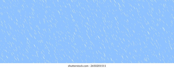 Diagonal falling rain seamless pattern. Pouring rain texture. Repeating tiny water drops background. Downpour backdrop. Sleet, hail or snow precipitation wallpaper. Bad weather season. Vector