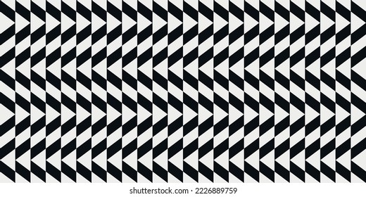 Diagonal geometric black arrows create a texture pattern. For print and interior design vector pattern.