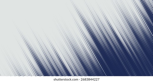 diagonal geometric halftone wave dots background. Futuristic twisted grunge pattern, dots, circles. background illustration