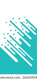 Diagonal geometric lines background. Green turquoise drip on white color diagonal. Abstract background with color rounded shapes. Vector illustration. Rounded Lines Halfton style. Element for design.