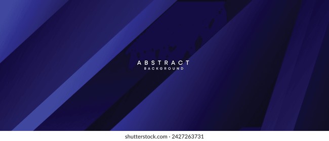 diagonal geometric overlay layer on an abstract dark blue banner design background. Contemporary graphic elements in the shape of squares. Makes a good cover, header, banner, brochure, or website