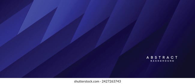 diagonal geometric overlay layer on an abstract dark blue banner design background. Contemporary graphic elements in the shape of squares. Makes a good cover, header, banner, brochure, or website