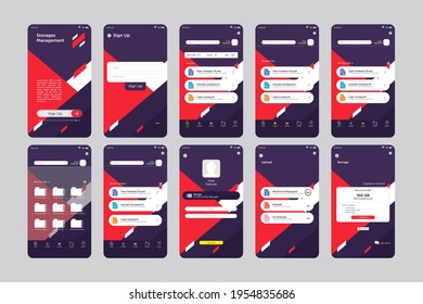 Diagonal geometric Storage Management App UI Kit Template