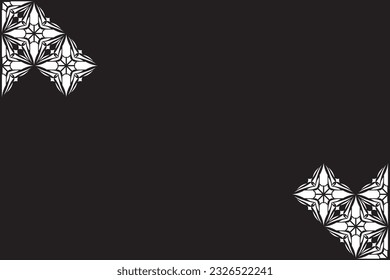 Diagonal of geometric tile pattern. Design ikat style white on black background. Design print for illustration, batik, texture, cutting, textile, wallpaper, background. Set 7