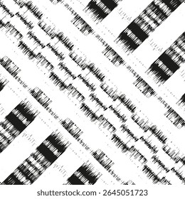 Diagonal glitch pattern. Rough digital stripe. Grunge abstract background. Vector noise design.