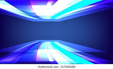 Diagonal glow lines on a dark blue background. blue abstract vector for design