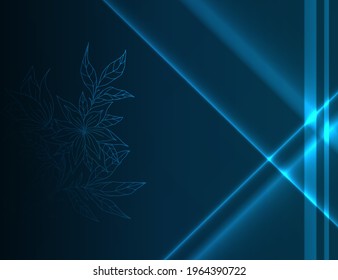 Diagonal glowing lines on a dark blue gradient background.