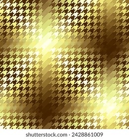 Diagonal gold plaid pattern. Small houndst-ooth pattern. Vector seamless image.