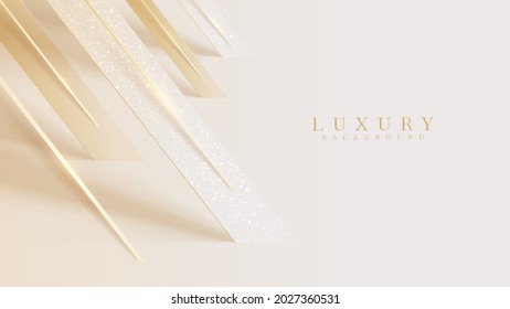 Diagonal golden lines, luxury 3d style background, vector illustration.