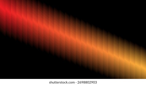 Diagonal gradient of red, orange, and yellow pixels against a black background, creating a vibrant, abstract, and energetic visual.