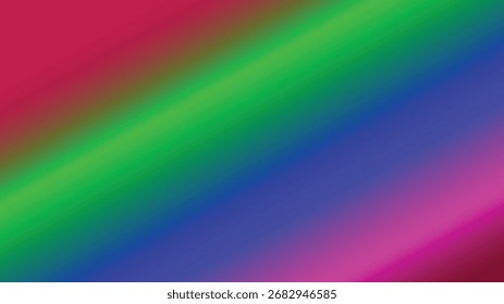 Ein diagonaler Farbverlauf geht durch Rot, Grün, Blau und Rosa über, wodurch ein glatter, abstrakter Hintergrund entsteht.