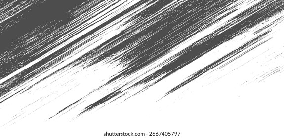 Pinceladas diagonales grises con efecto texturizado sobre fondo blanco.