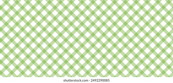 Diagonal green plaid in the white background