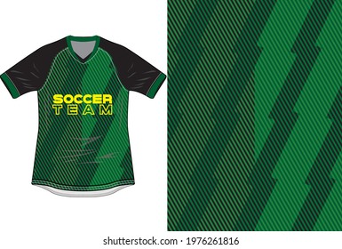 diagonal gren stirpe pattern, Fabric textile pattern design for soccer jersey football kit racing e-sport or sport uniform. Front t-shirt mockup template design. Vector Illustration.