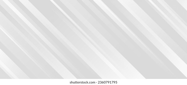 Diagonal grey gradient lines background. Abstract gray and white stripes wallpaper. Universal tech backdrop. Soft smooth silver template for banner, flyer, brochure, presentation. Vector illustration