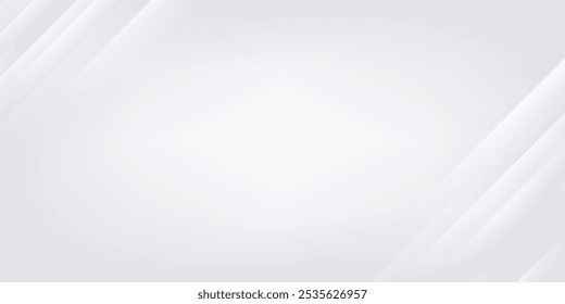 Plano de fundo de linhas de gradiente cinza diagonal. Papel de parede de listras de prata abstrato. Fundo de tecnologia cinza abstrato. Textura oblíqua gris para design gráfico, cartaz, banner, folheto, apresentação. Vetor