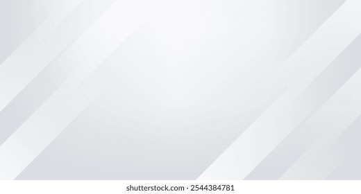 Diagonal grey gradient lines background. Abstract silver stripes wallpaper. Abstract gray tech backdrop. Oblique gris texture for graphic design, poster, banner, flyer, brochure, presentation. Vector