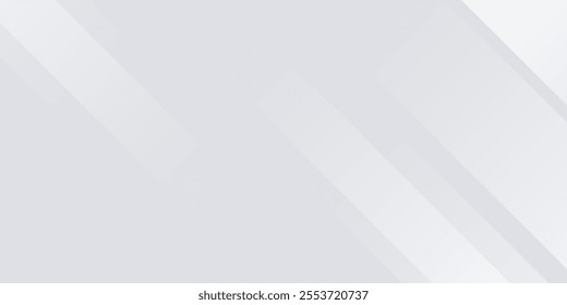 Diagonal grey gradient lines background. Abstract silver stripes wallpaper. Abstract gray tech backdrop. Oblique gris texture for graphic design, poster, banner, flyer, brochure, presentation. Vector