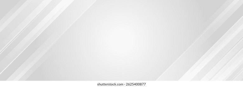 Diagonal grey gradient lines background. Abstract silver stripes wallpaper. Abstract gray tech backdrop. Oblique gris texture for graphic design, poster, banner, flyer, brochure, presentation. Vector